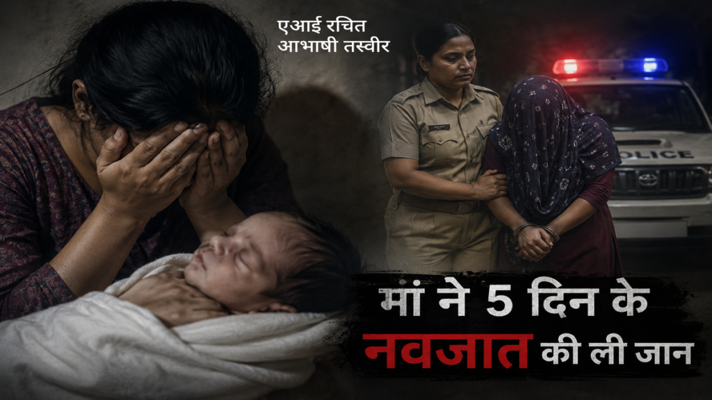 माता बनी कुमाता : 5 दिन के अवांछित नवजात का घोंटा गला